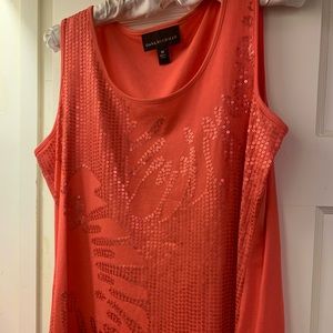 Dana Buchman Coral Sequin Tank